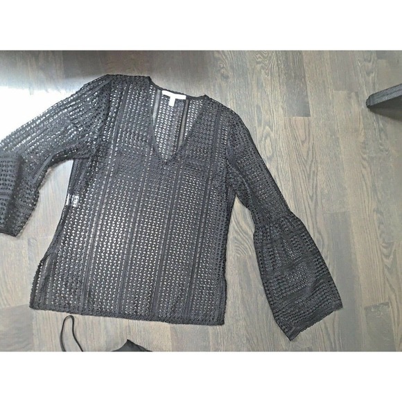 Derek Lam Crosby Lace Bell-Sleeve Black Blouse~4‎ - Picture 4 of 5